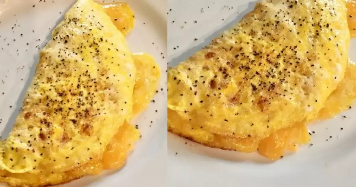 Omelete de queijo minas fica pronto em cerca de 10 minutos