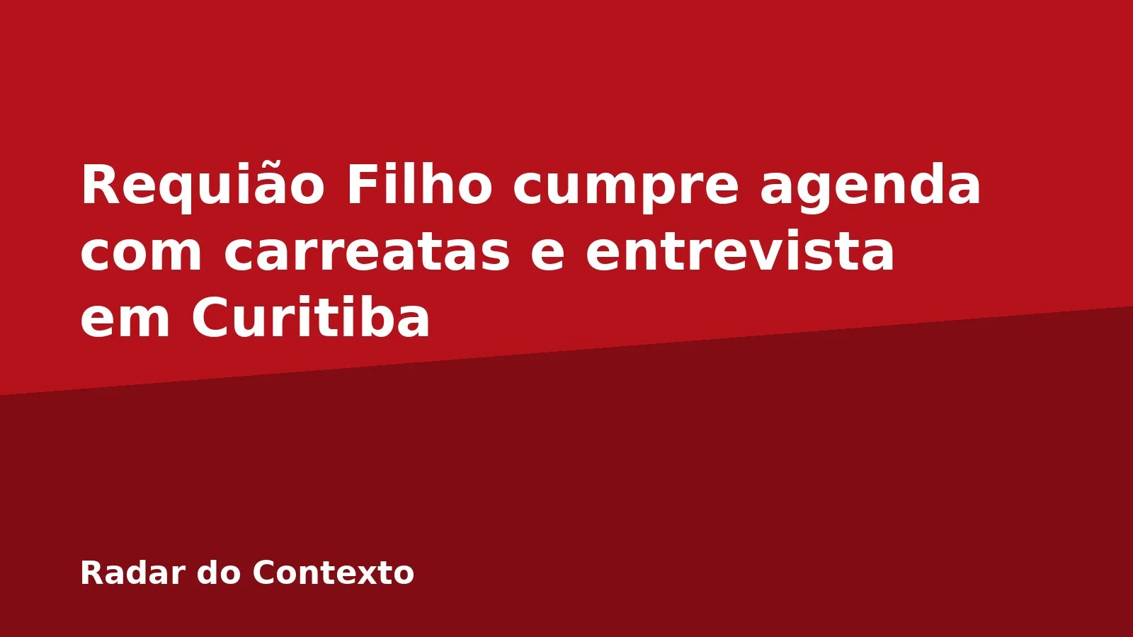 Requião Filho cumpre agenda com carreatas e entrevista em Curitiba