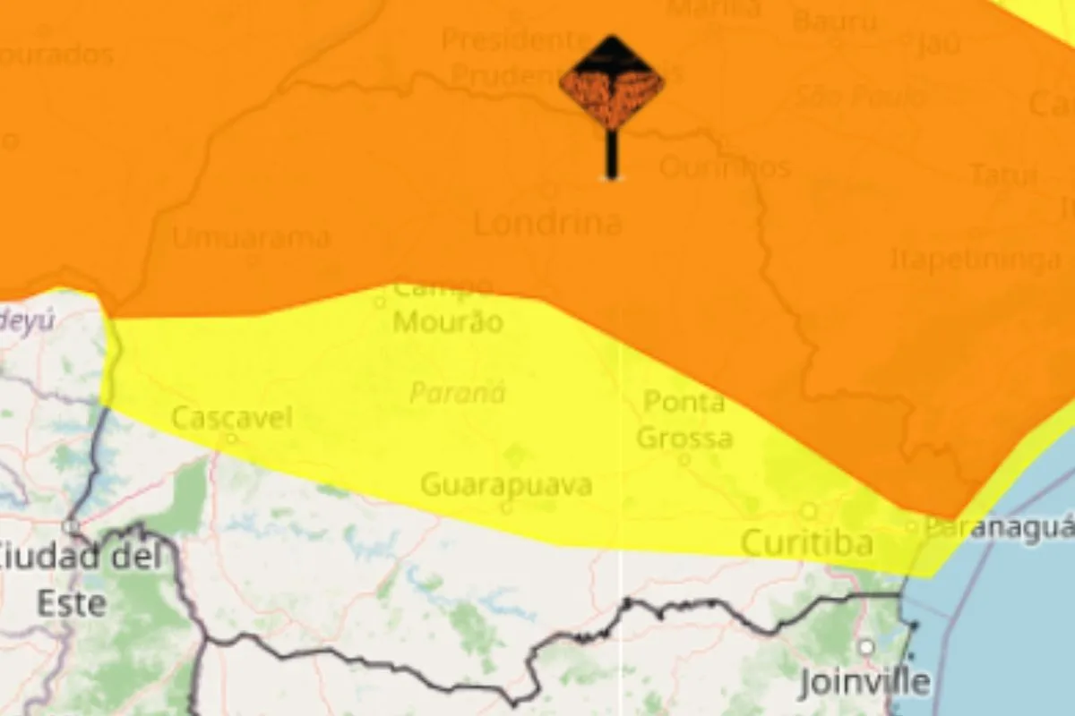 Inmet emite dois alertas de tempestade para cidades do Paraná