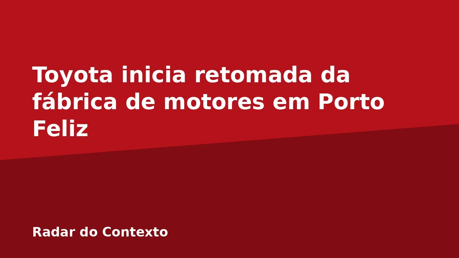 Toyota inicia retomada da fábrica de motores em Porto Feliz