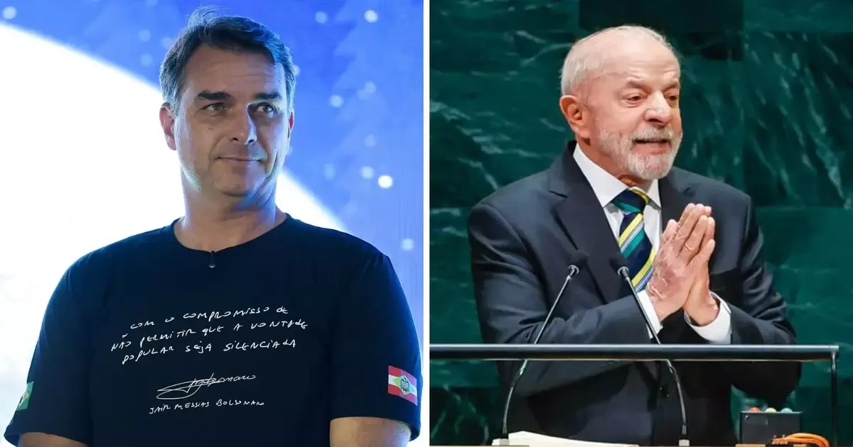 Campanha de Flávio pede restrição a imagens de Lula na ONU em propaganda