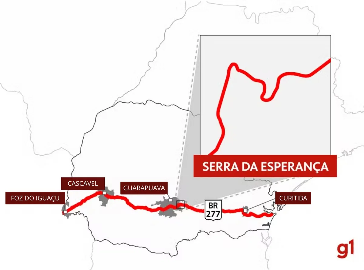 BR-277 terá desvio na Serra da Esperança durante obras em taludes