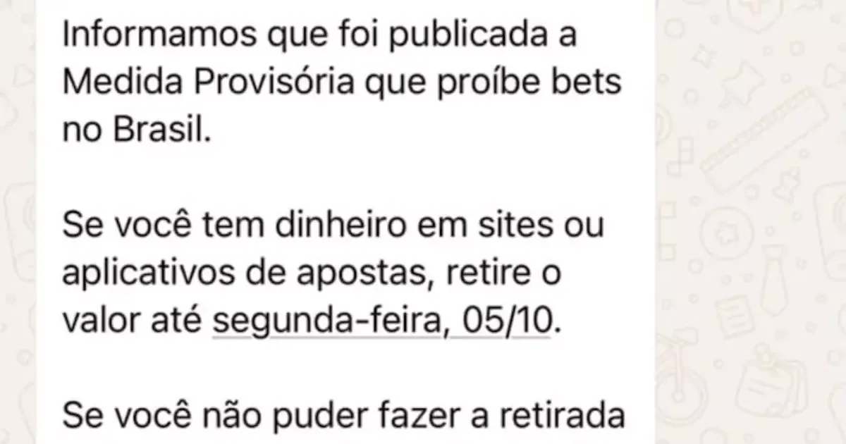 Governo inicia avisos sobre proibição das bets e calendário para devolução
