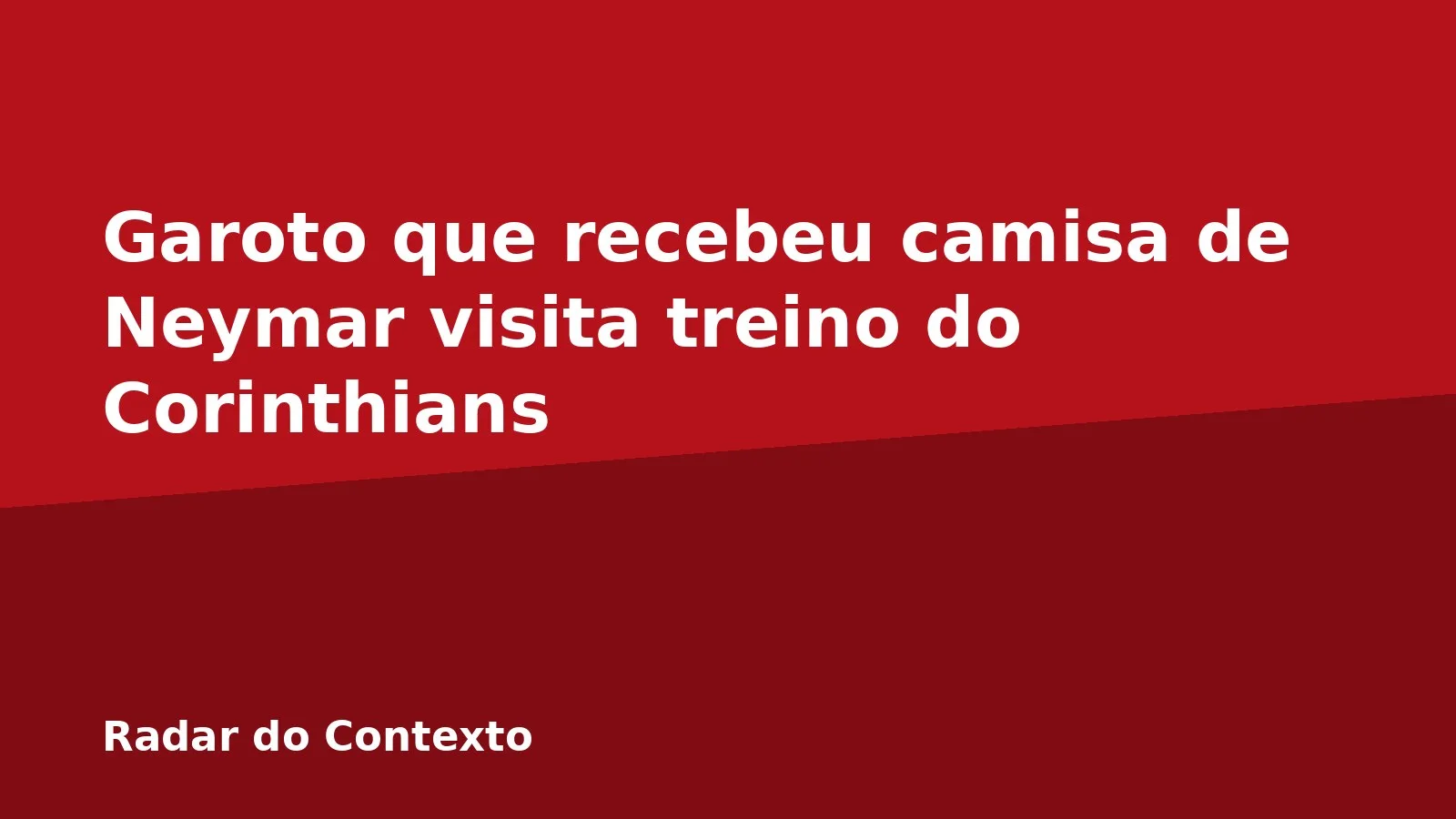 Garoto que recebeu camisa de Neymar visita treino do Corinthians