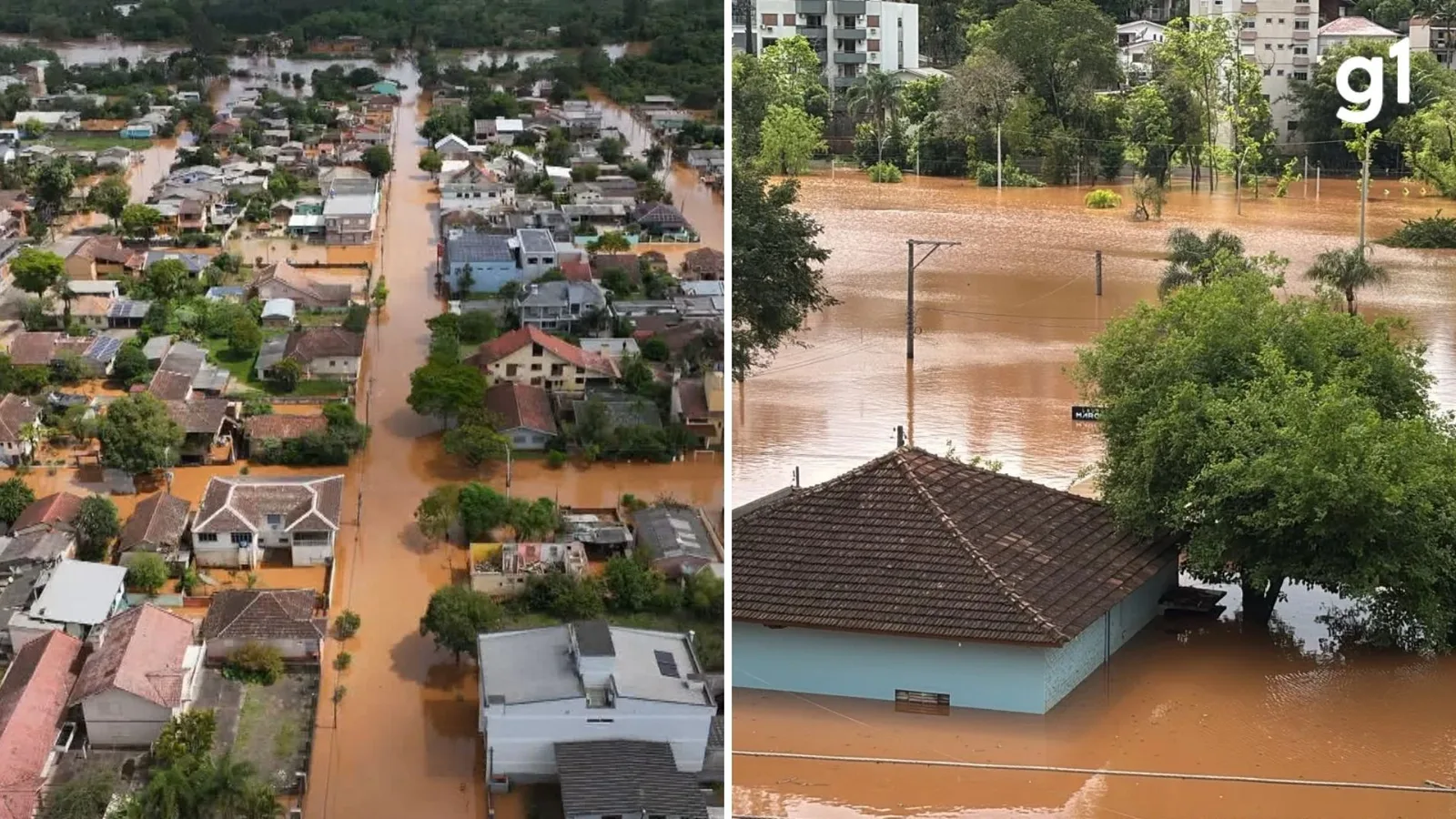 Rios sobem e deixam cidades do Rio Grande do Sul alagadas