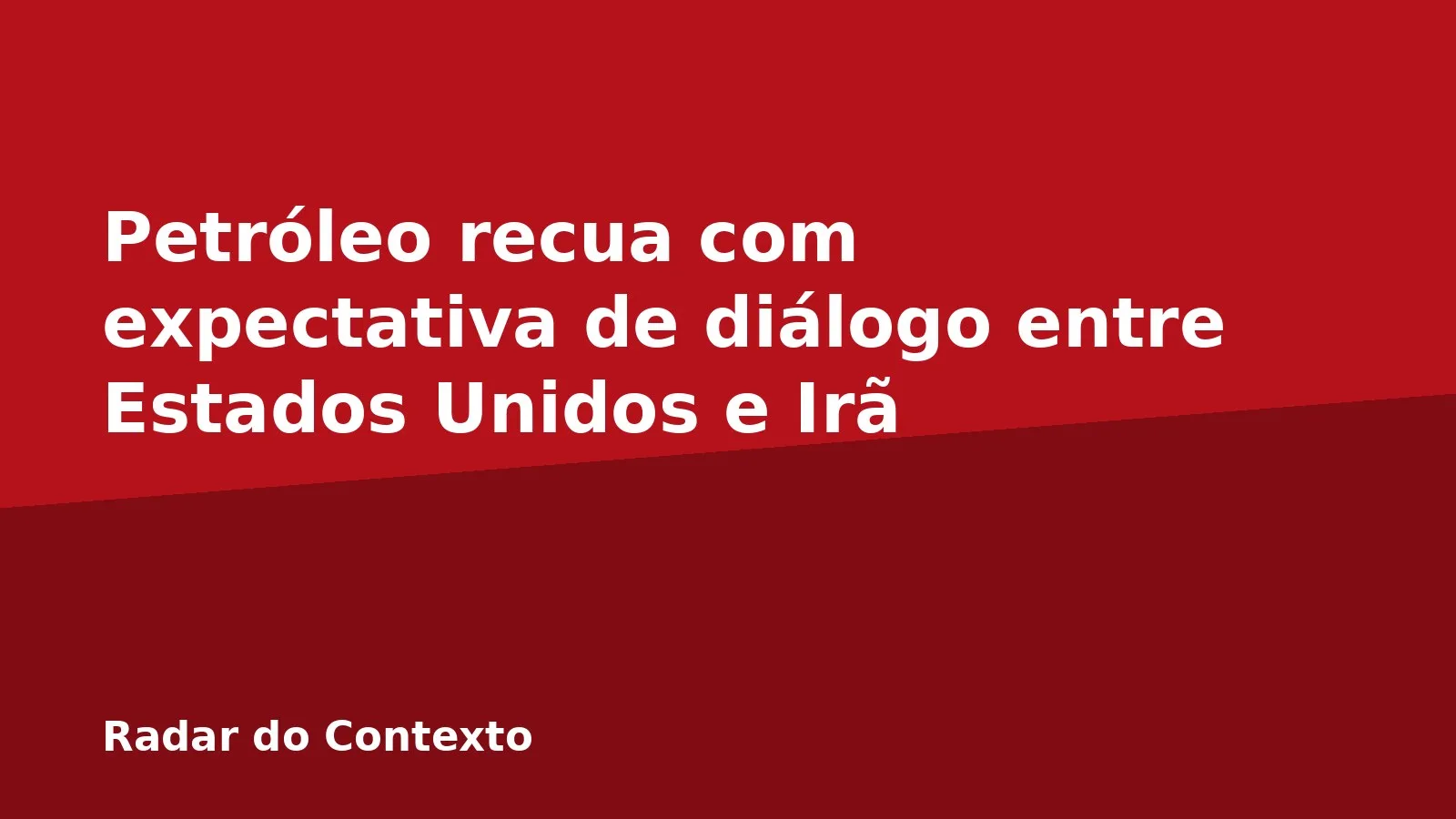 Petróleo recua com expectativa de diálogo entre Estados Unidos e Irã