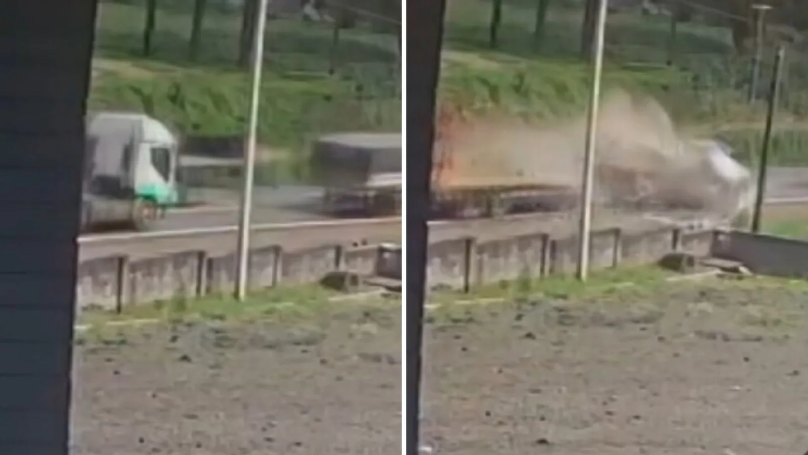 Colisão entre três caminhões deixa motorista morto no Paraná