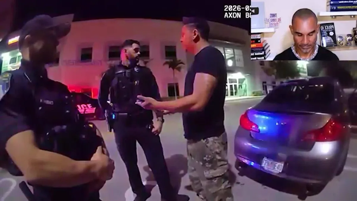 Marlon Moraes imobiliza homem durante abordagem policial na Flórida