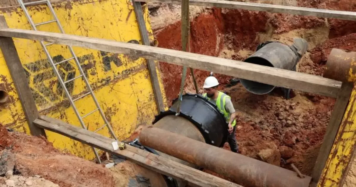Dmae conecta nova adutora ao Sistema São João para reforçar abastecimento