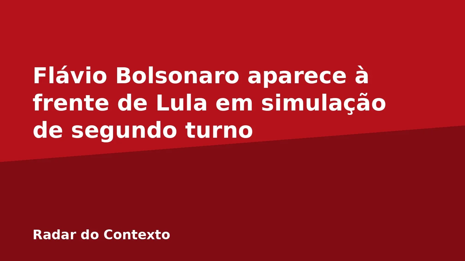 Flávio Bolsonaro aparece à frente de Lula em simulação de segundo turno