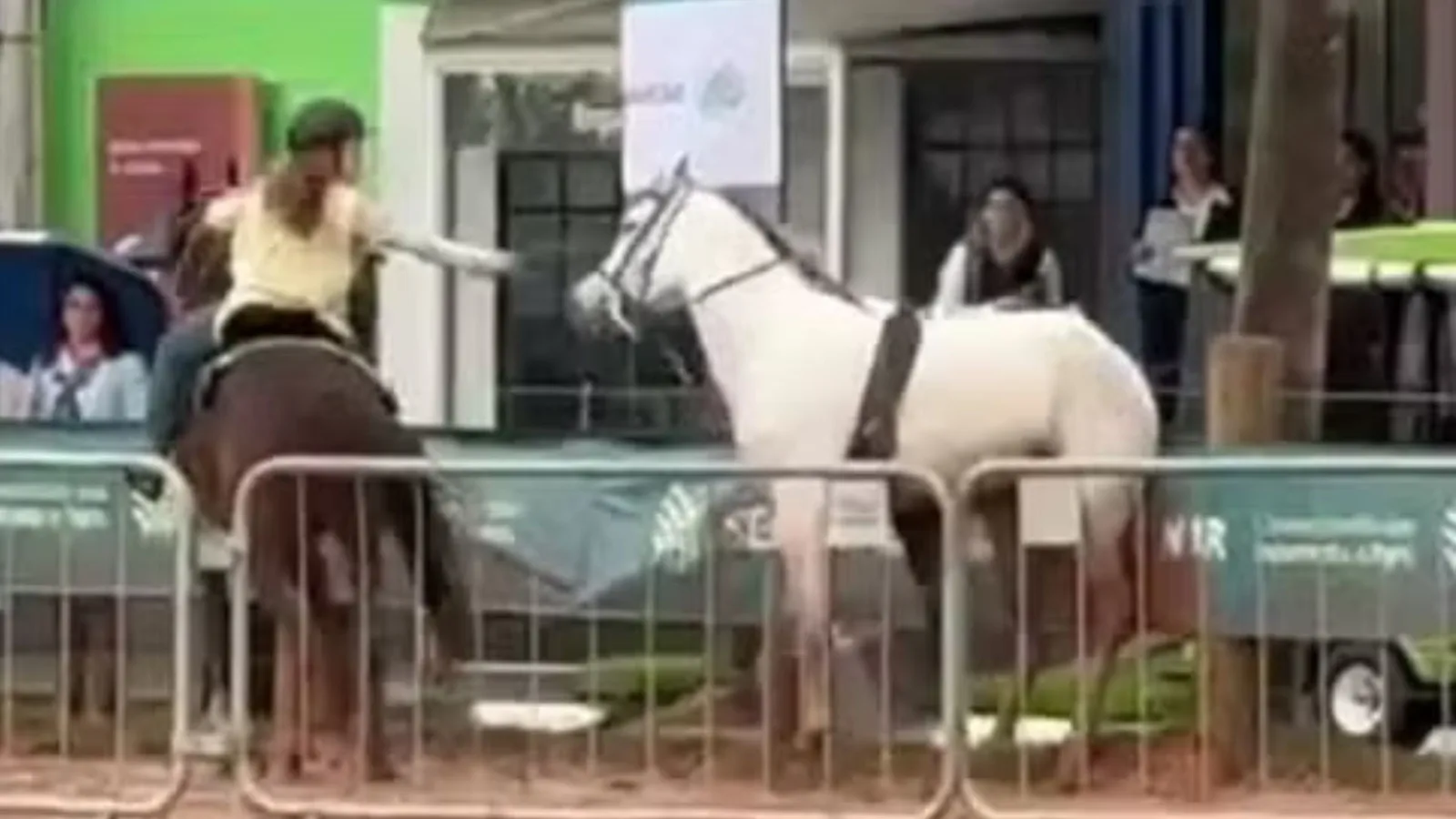 Cavaleira de 12 anos detém animal após queda durante a Expointer