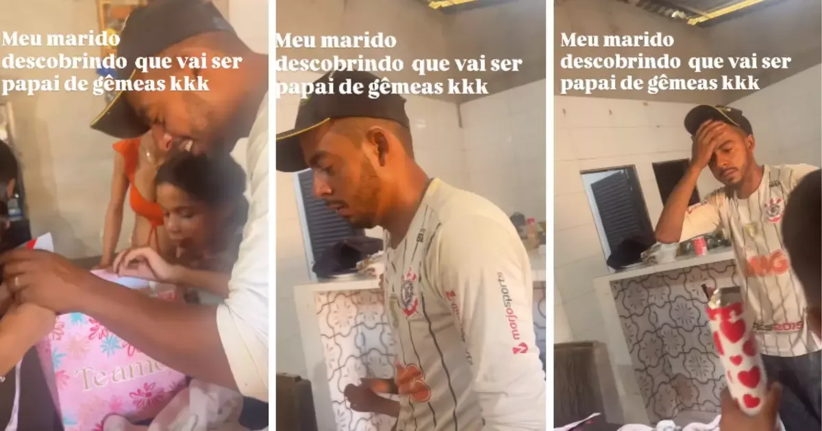 Homem descobre que será pai de gêmeas e surpreende família com reação
