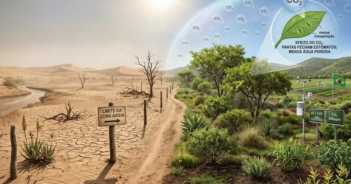 Estudo aponta expansão da aridez e destaca efeito do CO2 até 2100
