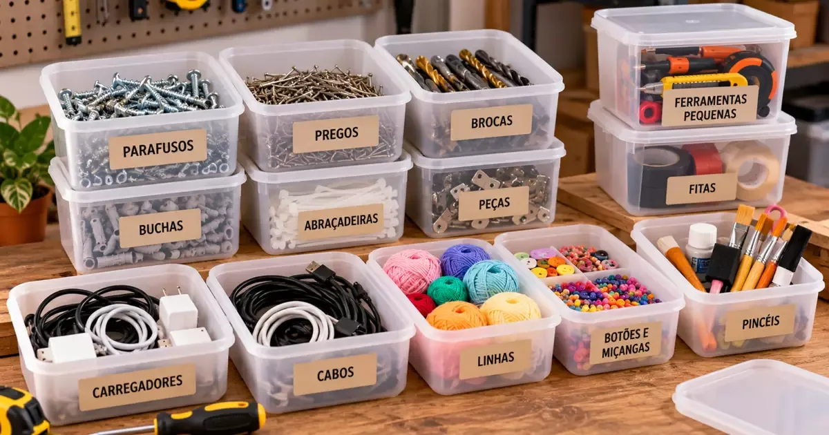 Potes de sorvete podem organizar ferramentas, fios e materiais de artesanato