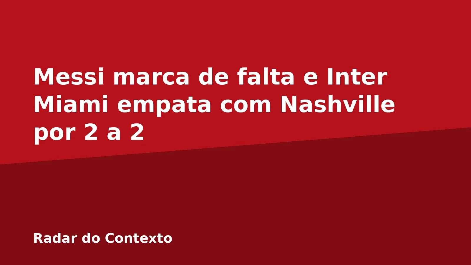 Messi marca de falta e Inter Miami empata com Nashville por 2 a 2
