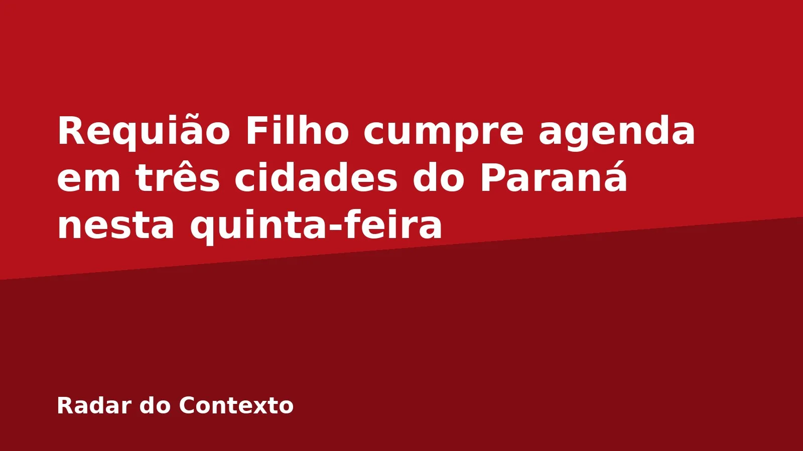 Requião Filho cumpre agenda em três cidades do Paraná nesta quinta-feira