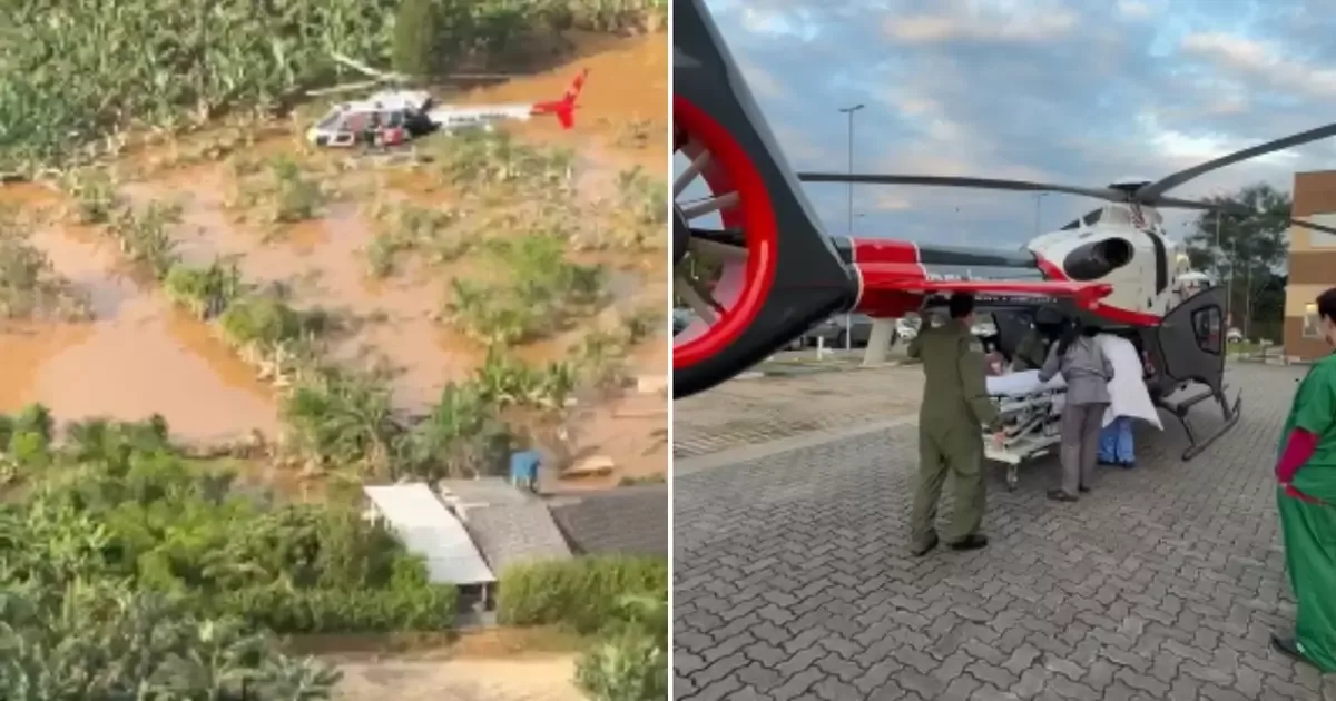 Operação aérea leva homem de 100 anos de Eldorado a hospital