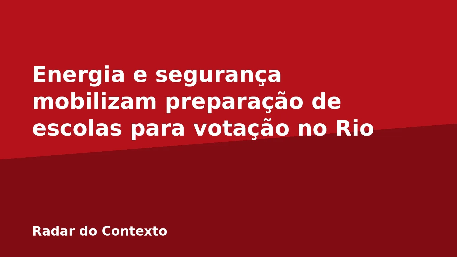 Energia e segurança mobilizam preparação de escolas para votação no Rio