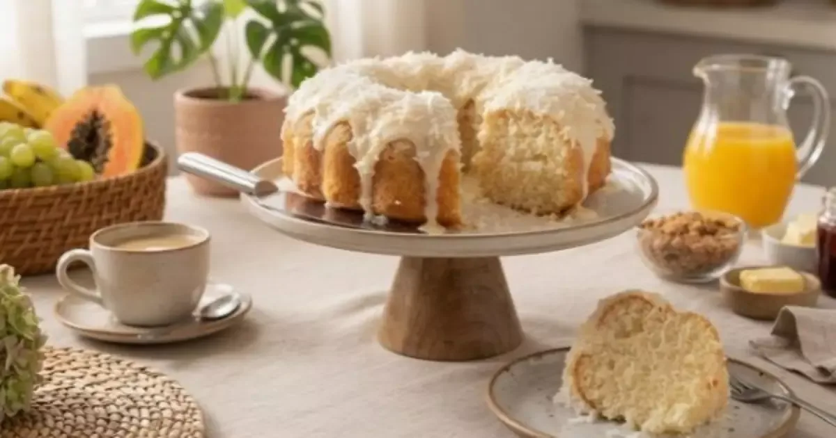 Bolo de coco úmido combina aveia e preparo simples
