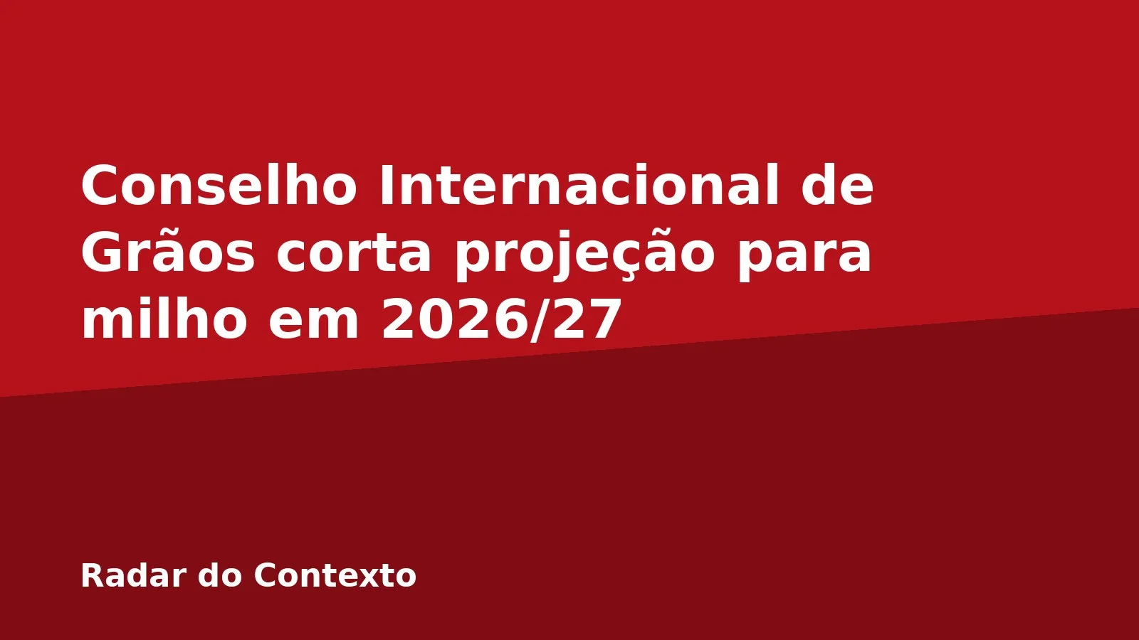 Conselho Internacional de Grãos corta projeção para milho em 2026/27