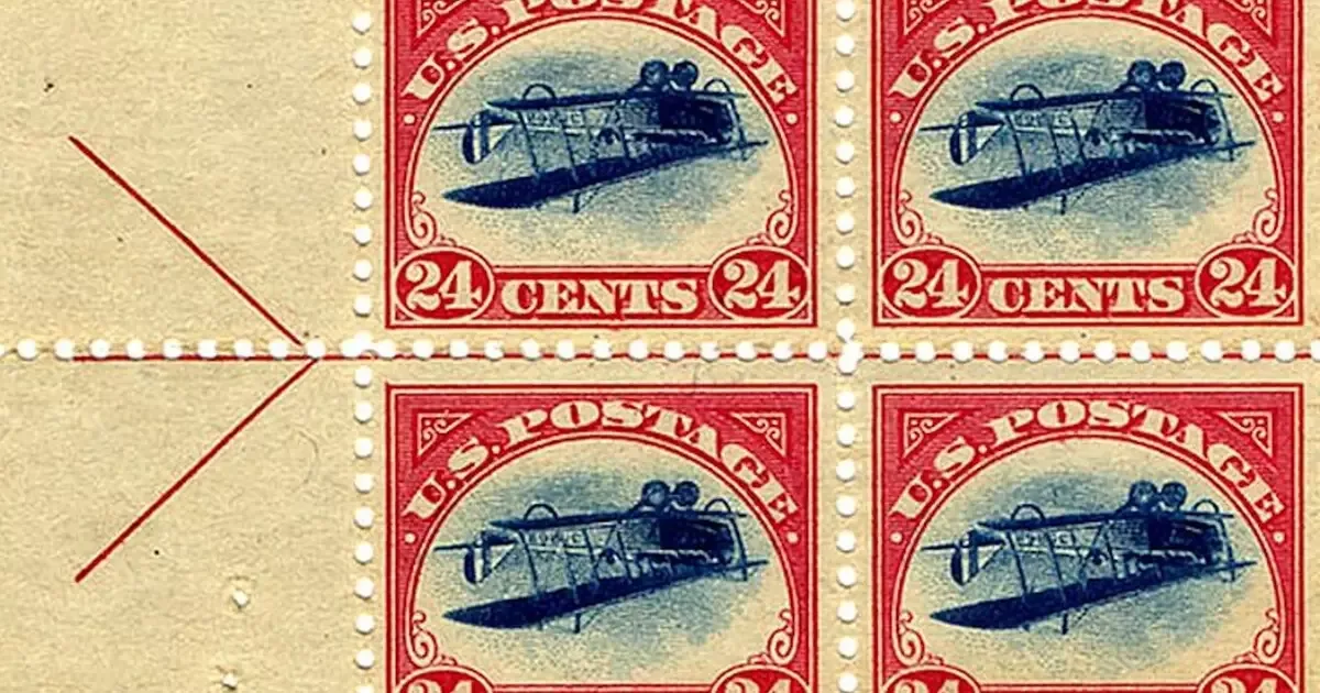 Erro de impressão transformou folha de selos de 1918 em peça milionária