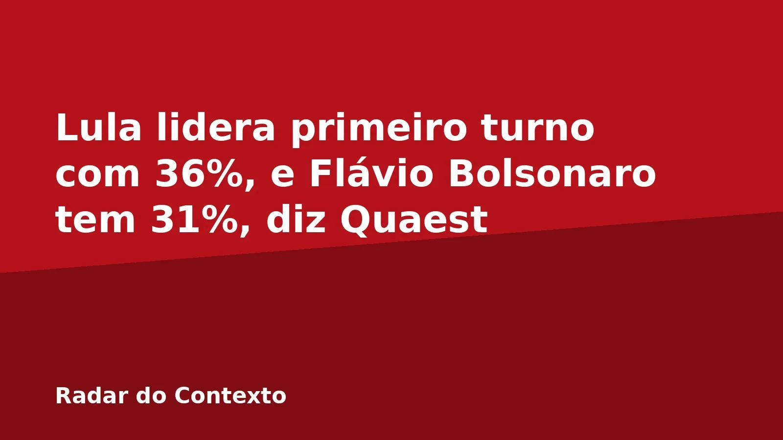 Lula lidera primeiro turno com 36%, e Flávio Bolsonaro tem 31%, diz Quaest