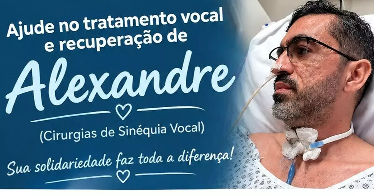 Alexandre busca recuperar a voz após diagnóstico de sinequia vocal