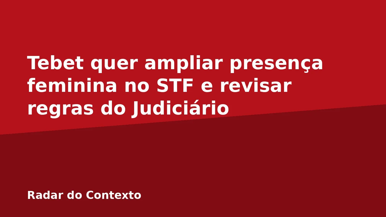 Tebet quer ampliar presença feminina no STF e revisar regras do Judiciário
