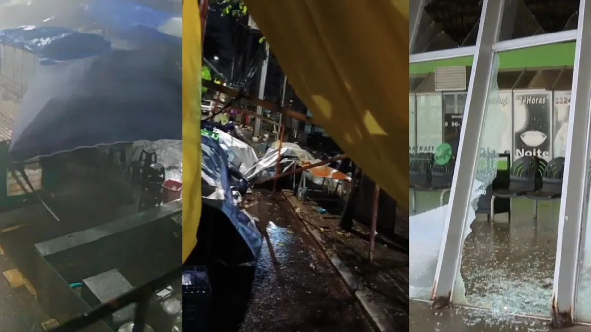 Temporal danifica feiras, derruba árvores e quebra vidros em Londrina e Cambé