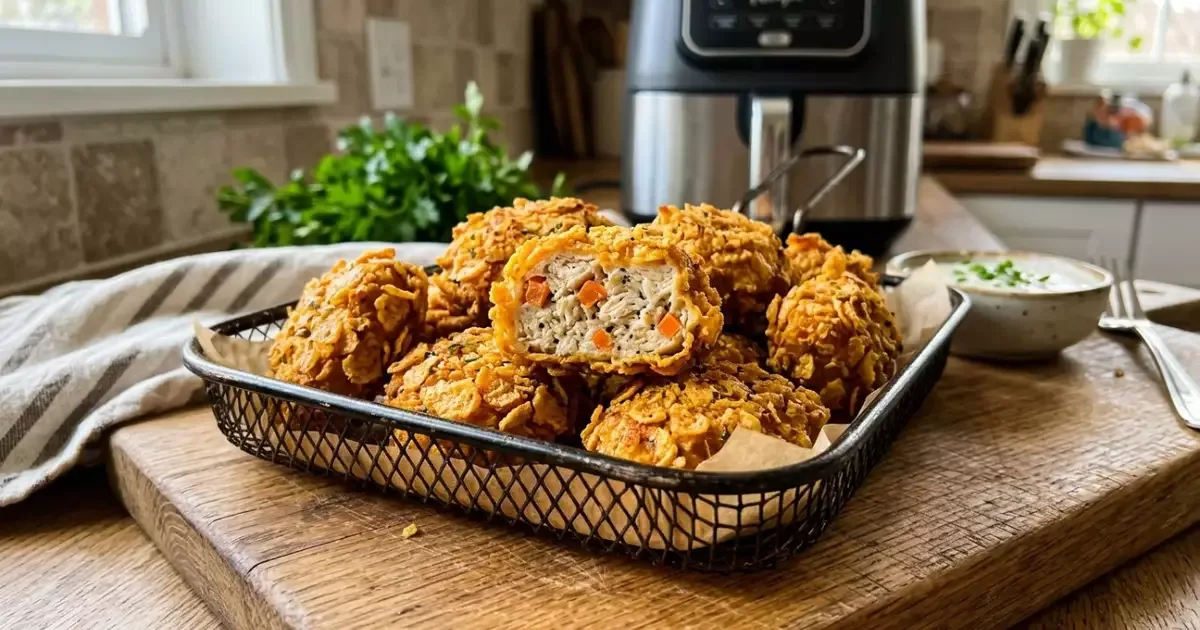 Nuggets de frango com vegetais ficam prontos na air fryer