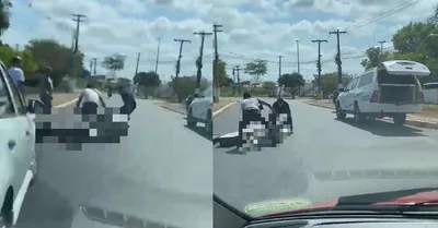 Caixão se abre após queda de carro funerário em Marabá
