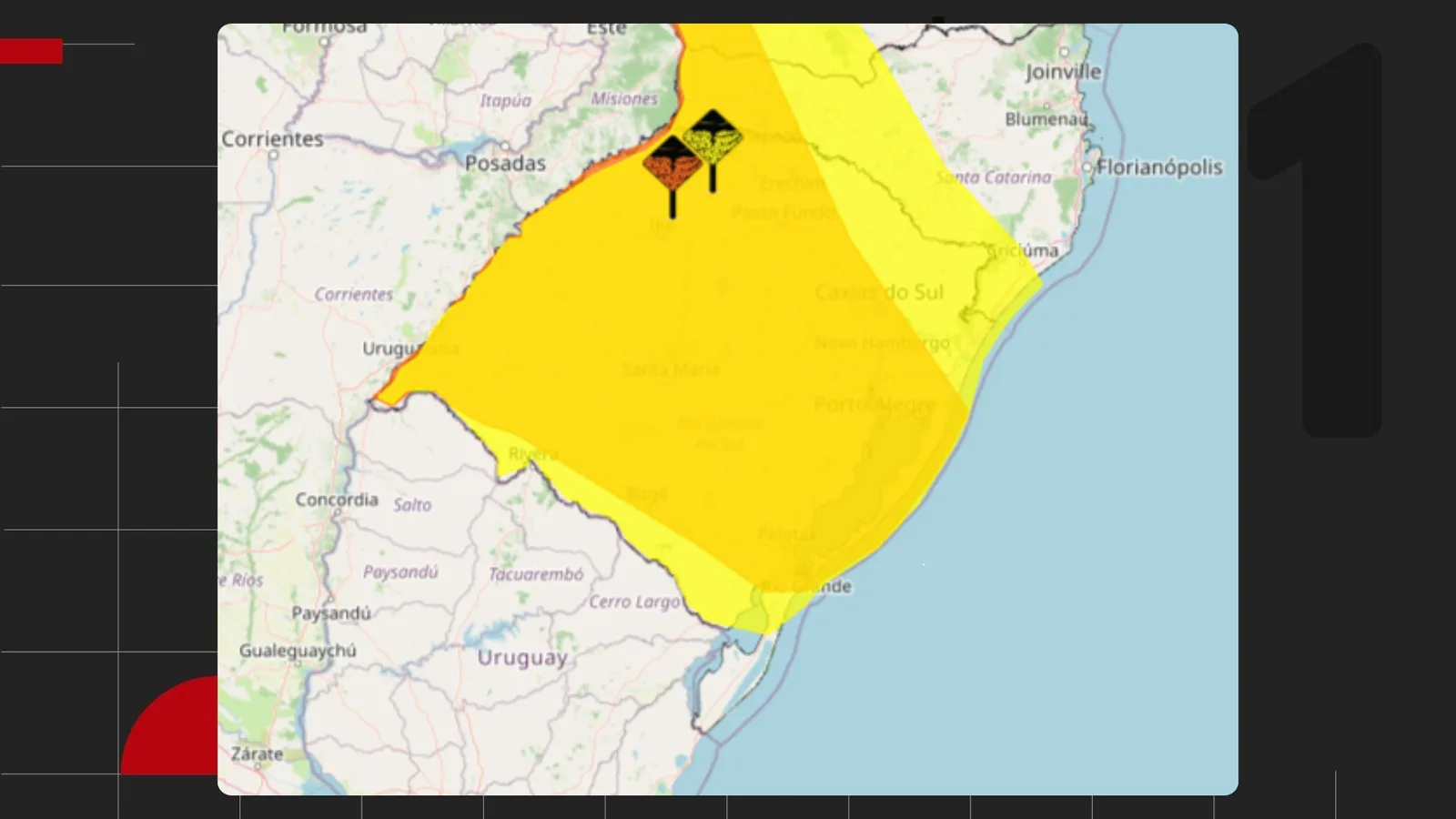 Rio Grande do Sul terá temporais no sábado e chuva no início da votação