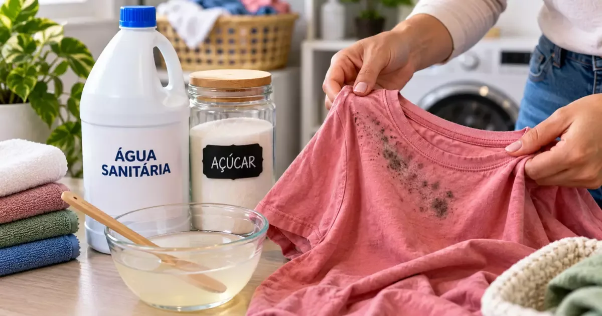 Mistura de água sanitária e açúcar não garante remoção de mofo sem desbotar