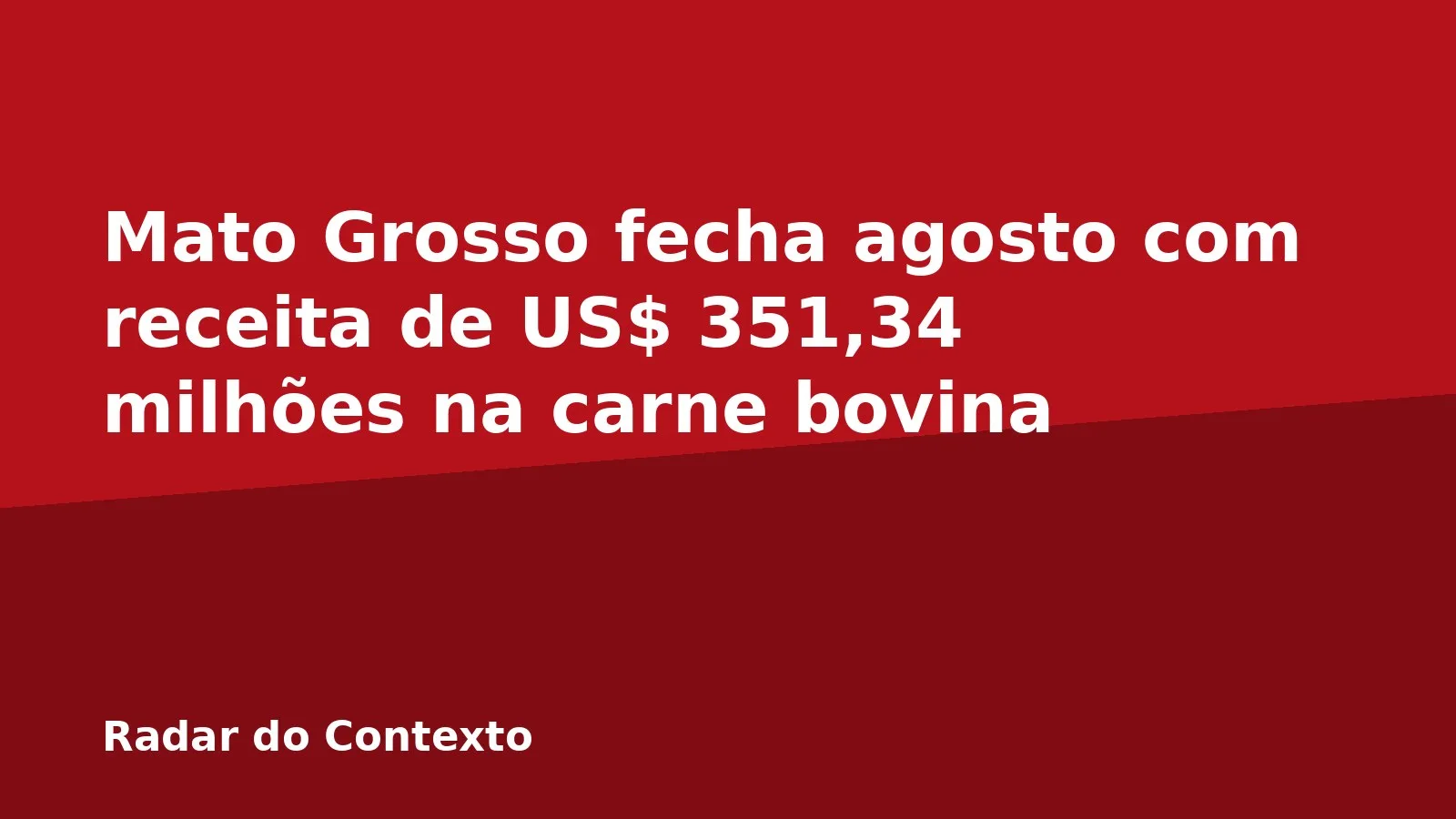 Mato Grosso fecha agosto com receita de US$ 351,34 milhões na carne bovina