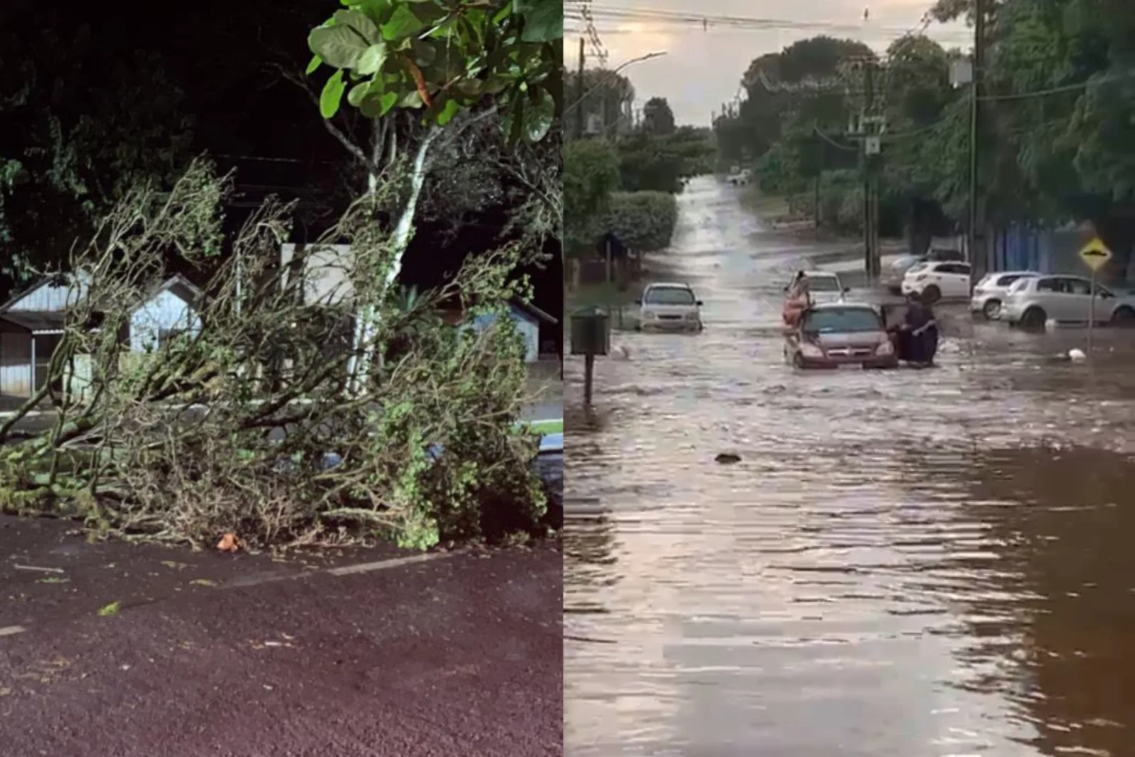 Tempestades atingem cidades do Paraná e elevam nível do Rio Iguaçu
