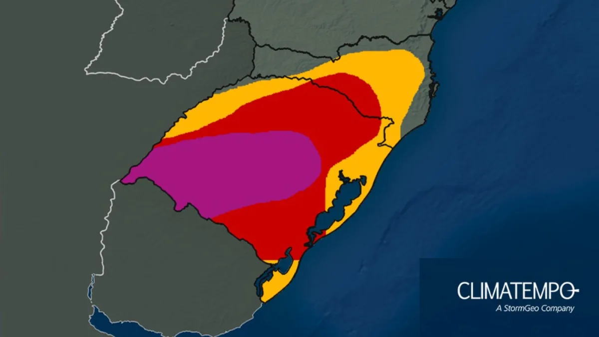 Rio Grande do Sul terá tempestades, granizo e ventos de até 100 km/h