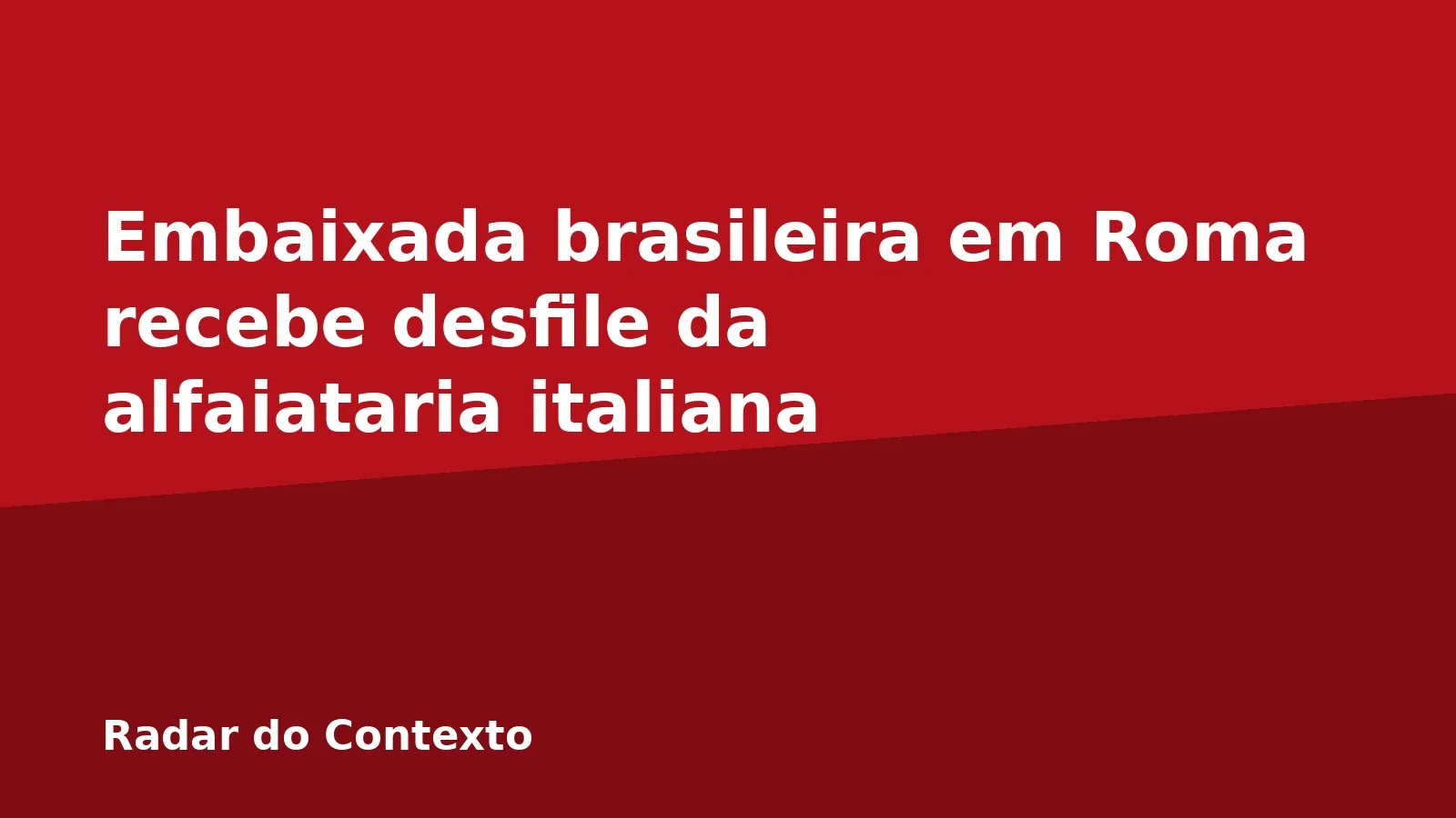 Embaixada brasileira em Roma recebe desfile da alfaiataria italiana