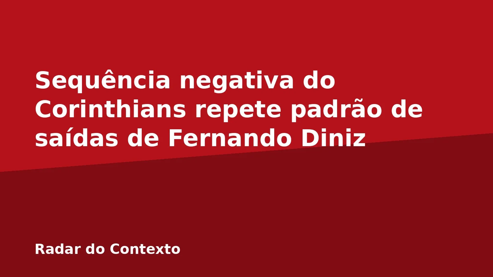 Sequência negativa do Corinthians repete padrão de saídas de Fernando Diniz