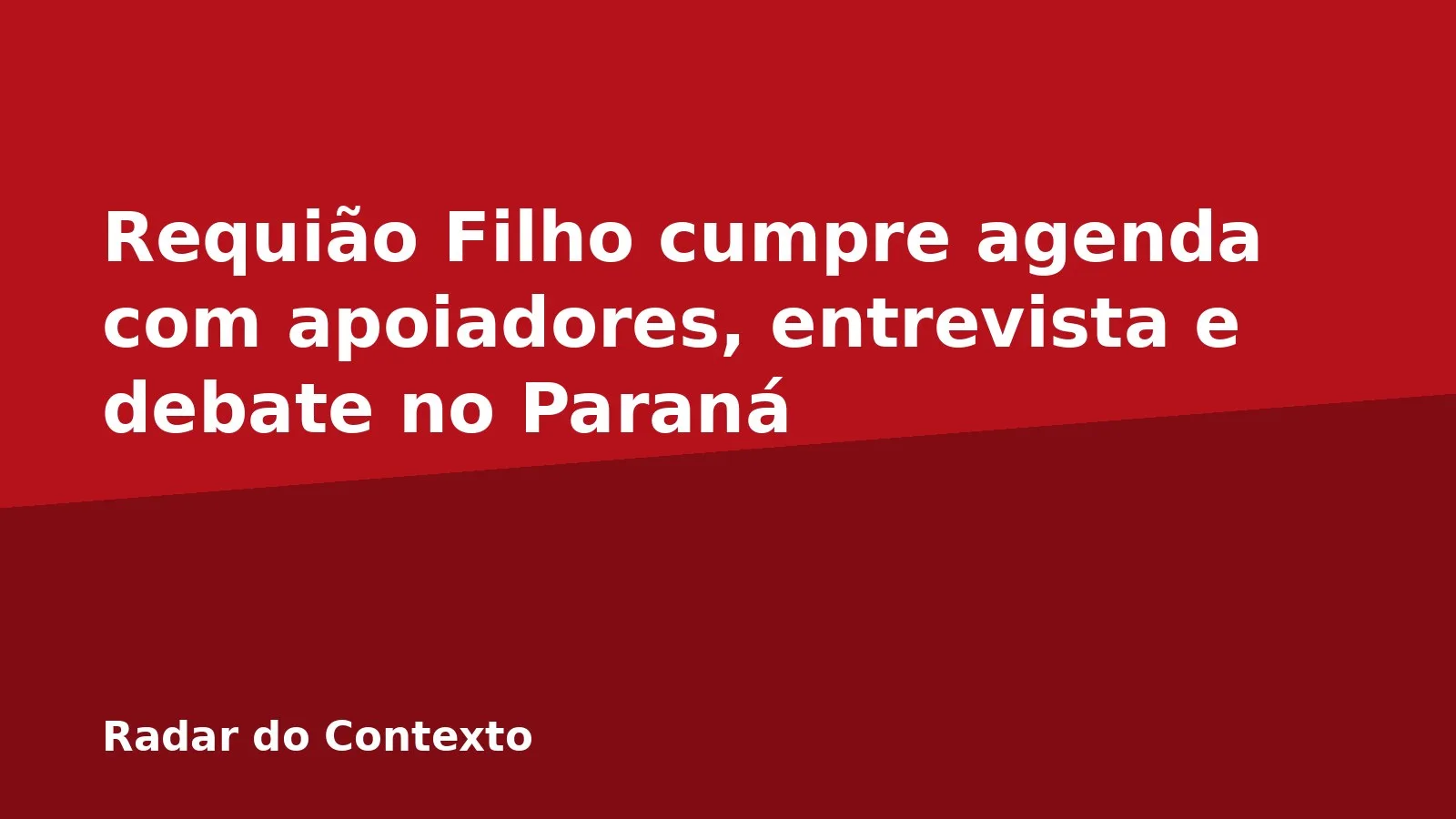 Requião Filho cumpre agenda com apoiadores, entrevista e debate no Paraná